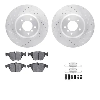R1 Concepts WGSH1-31069 eLINE Rotor - Drilled & Slotted - Silver W/ Performance Pads